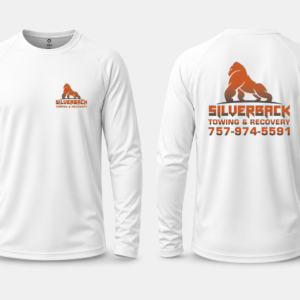 White and Orange Long Sleeves Tshirt